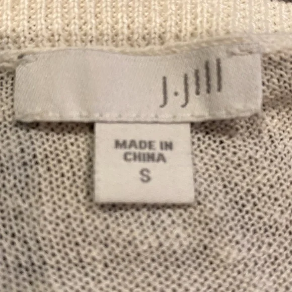 J.Jill crew neck sweater. Size S. Cream with black and brown stripes. - Picture 12 of 14